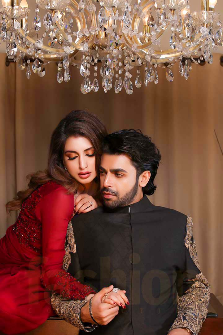 Fashion_Collection_Iman Aly and Farhan Saeed For Tich Button Red And Black Dress