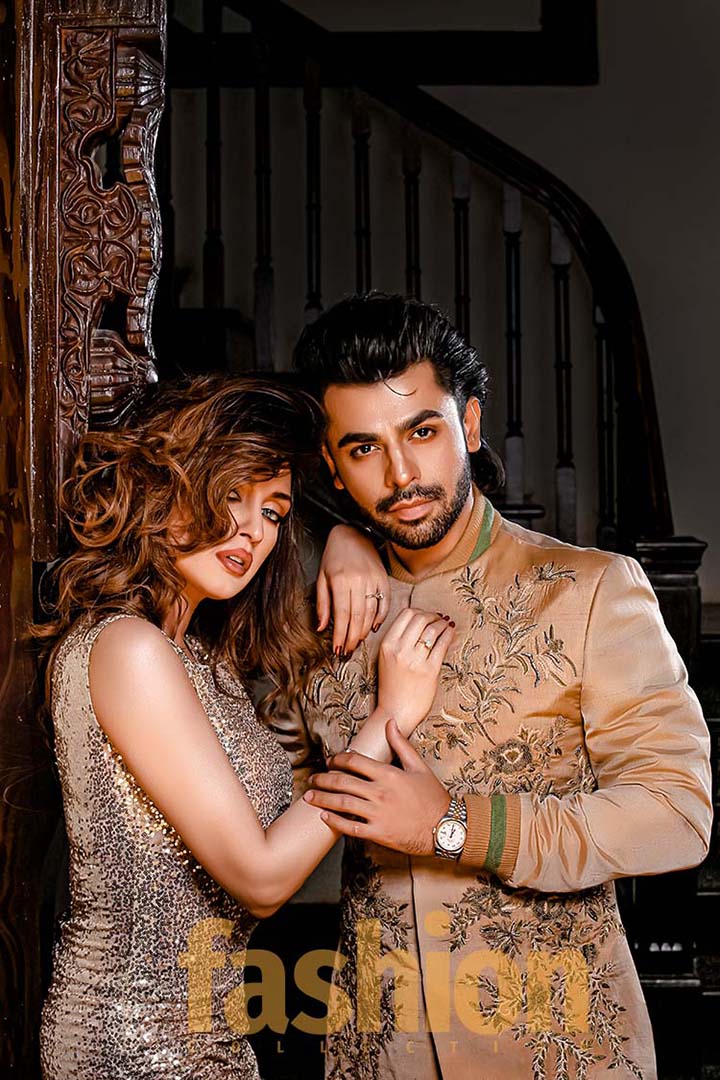 Fashion_Collection_Iman Aly and Farhan Saeed For_Tich_Button_Golden_Dress2