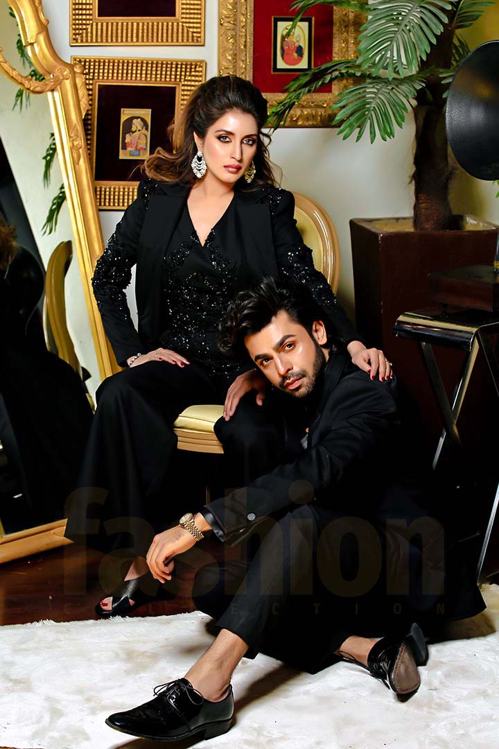 Fashion_Collection_Iman_Aly_and Farhan Saeed For Tich Button Black Dress