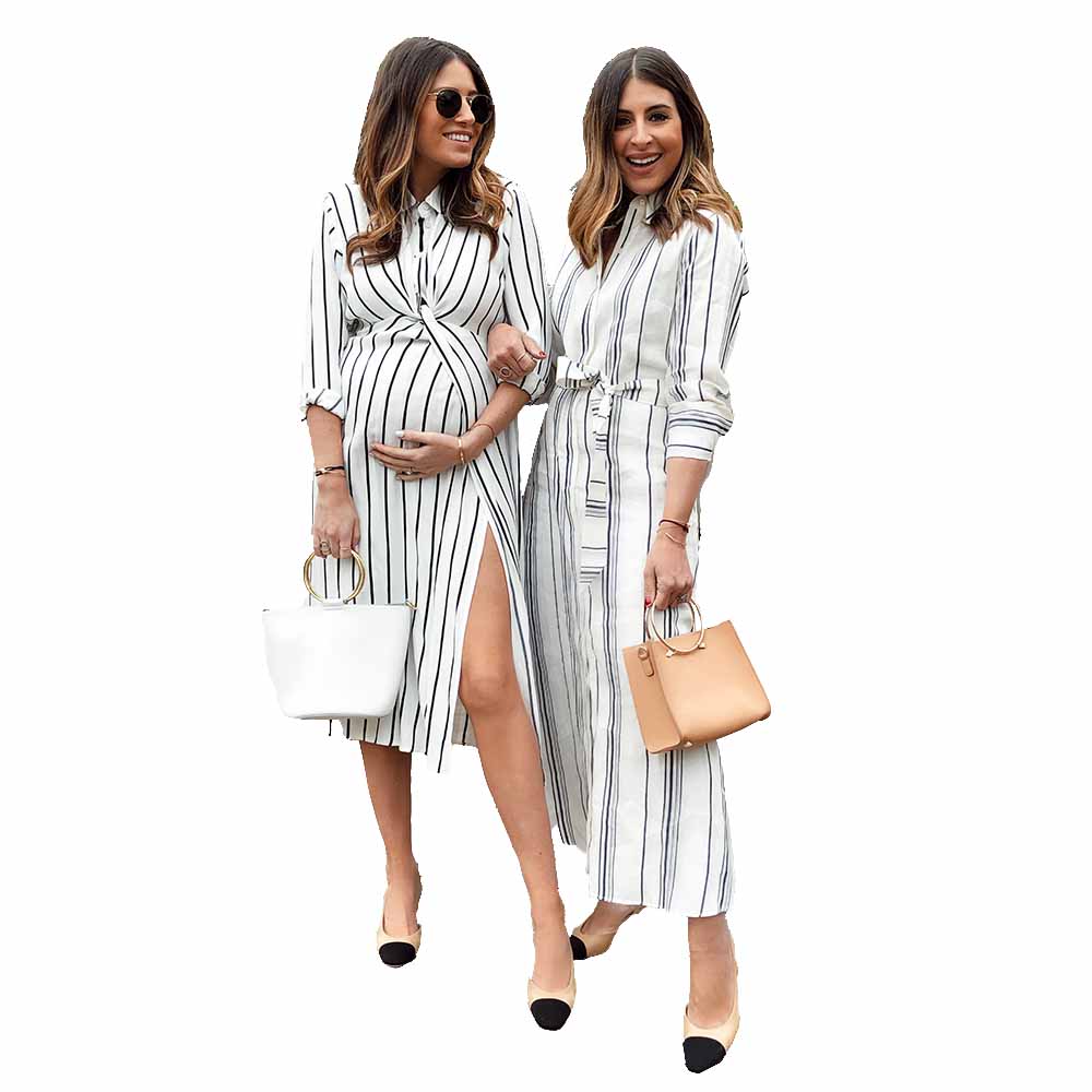 A stripe over-sized shirt or a long dress