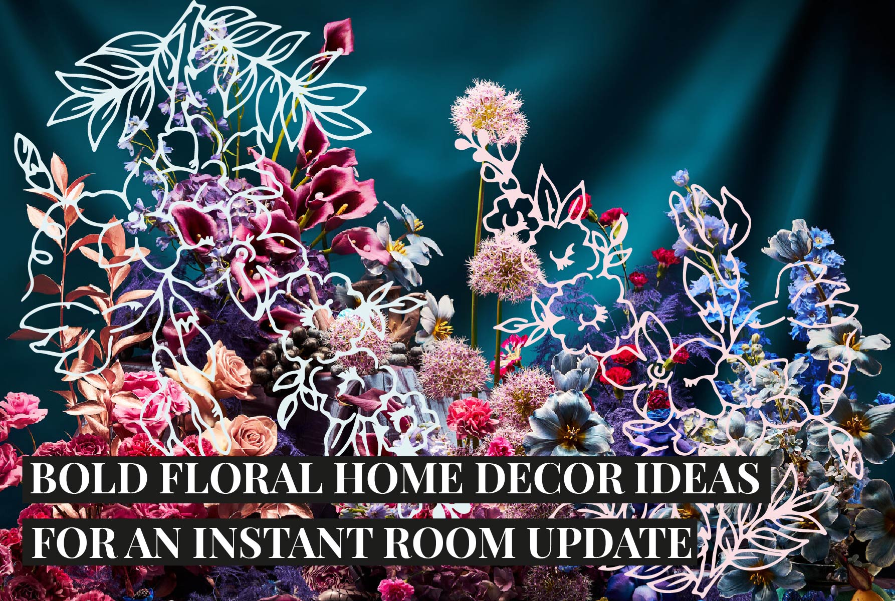 Bold floral home decor ideas