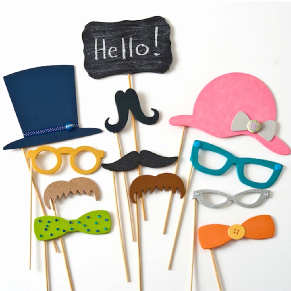 Colorful DIY Photo Booth Props